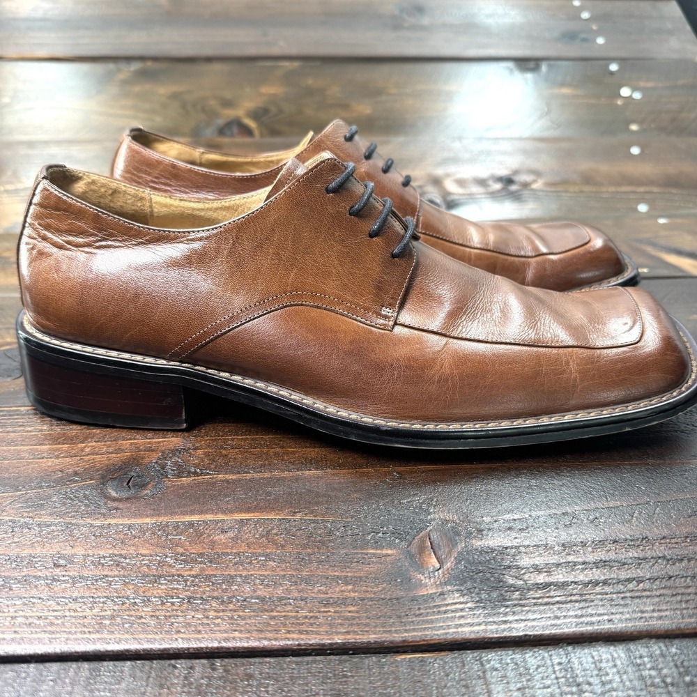 Borgesi Beverly Hills Italian Hand Made Leather Square Toe Oxford Mens 44/10.5 - Picture 13 of 14